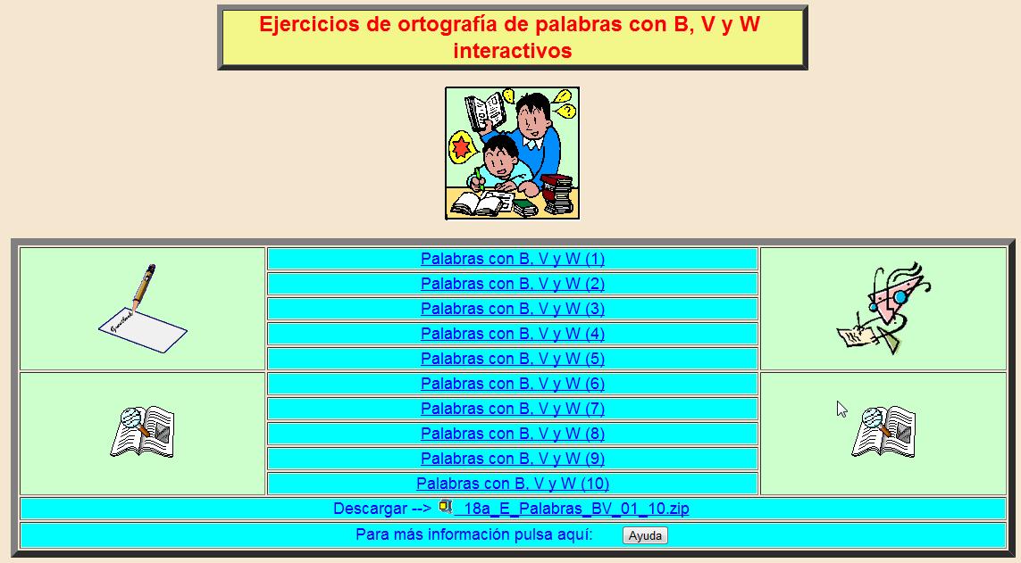 Ejercicios interactivos de ortografía B, V y W | Recurso educativo 36501