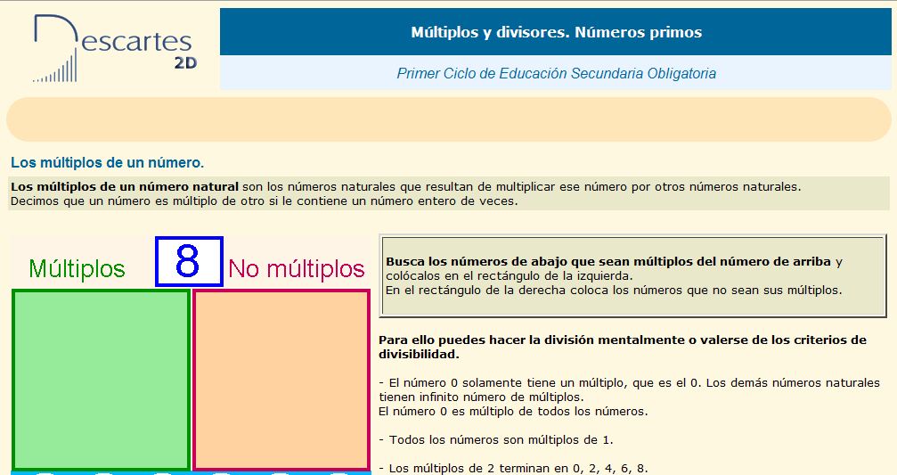 Múltiplos y divisores. Números primos | Recurso educativo 36616