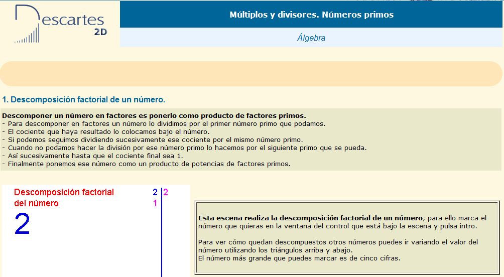 Descomposición factorial de un número | Recurso educativo 36617