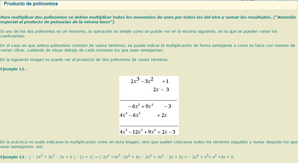 Producto de polinomios | Recurso educativo 36789