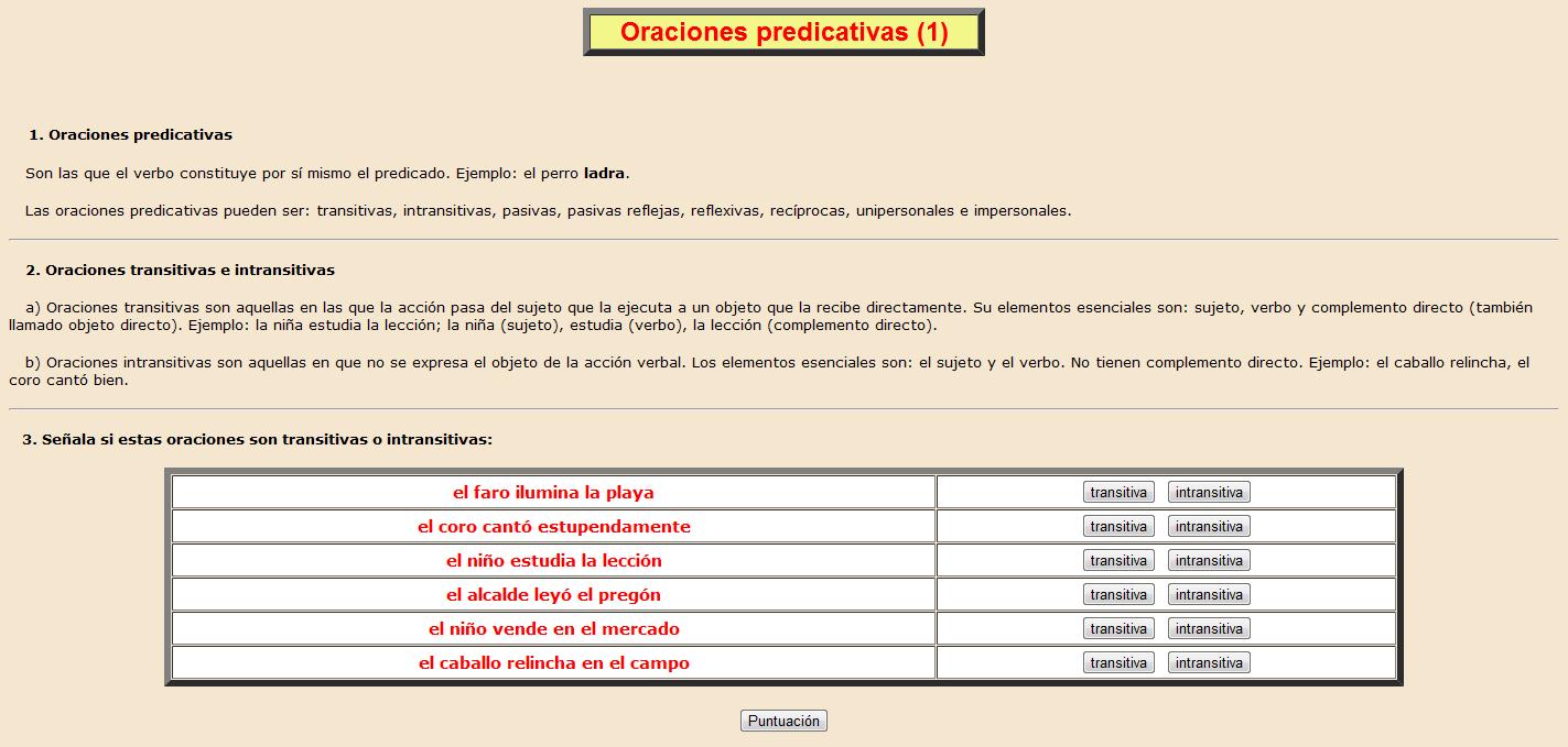 Oraciones predicativas (1) | Recurso educativo 37049