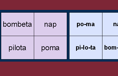 Juego didáctico:contar y separar sílabas | Recurso educativo 40969