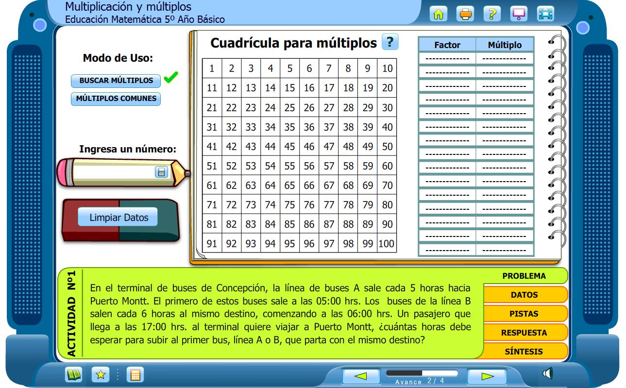 Multiplicación y múltiplos | Recurso educativo 45387