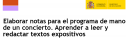 Elaborar notas para el programa de mano de un concierto | Recurso educativo 52437