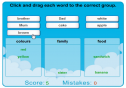 Classify the words | Recurso educativo 21536