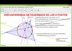 CIRCUNFERENCIA DE LOS 9 PUNTOS, SIMEDIANA Y CIRCUNFERENCIAS EXINSCRIPTAS. | Recurso educativo 730617