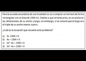 Plantear un problema con ecuaciones 2. Guía para examen preparatoria. | Recurso educativo 748040