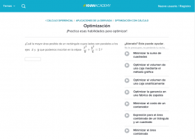 Aplicaciones de la derivada: Problemas de optimización | Recurso educativo 754331